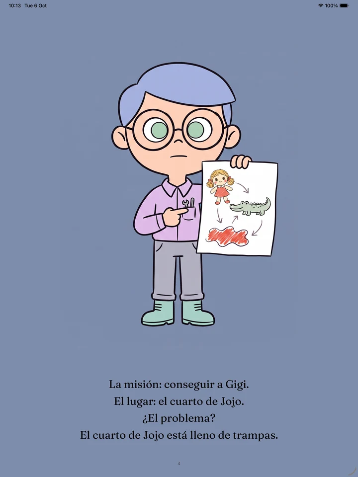 The story page in Spanish